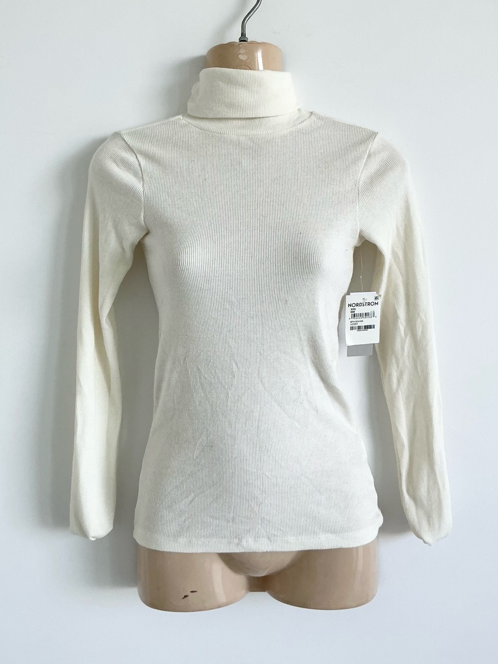 NWT Ivory cream white turtleneck sweater XXS top long sleeve